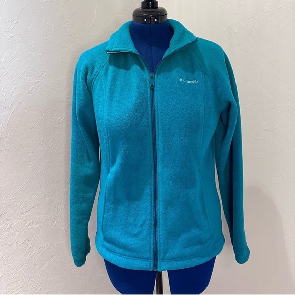 Columbia Women's Turquoise Green Fleece Jacket - Picture 1 of 10